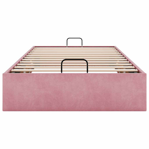 Ottoman Bett Rosa Samt 100x200 cm
