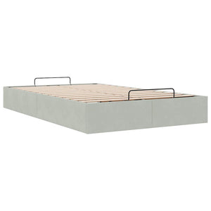 Ottomanbett Hellgrau Samt 120x190 cm
