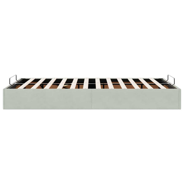 Ottomanbett Hellgrau Samt 120x190 cm