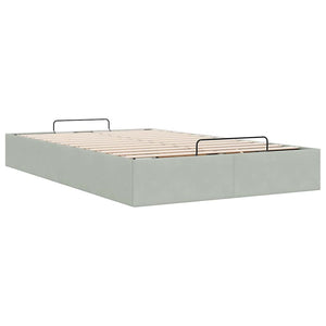 Ottomanbett Hellgrau Samt 120x190 cm
