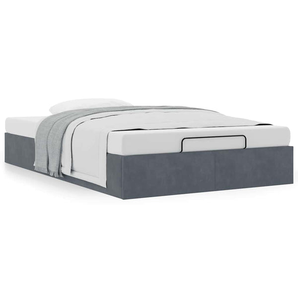 Ottoman Bett Dunkelgrau 120x190 cm Samt