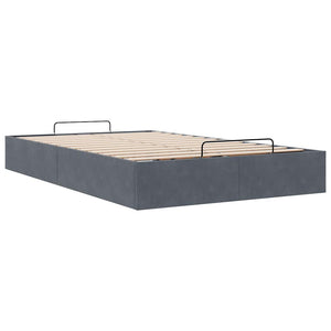 Ottoman Bett Dunkelgrau 120x190 cm Samt