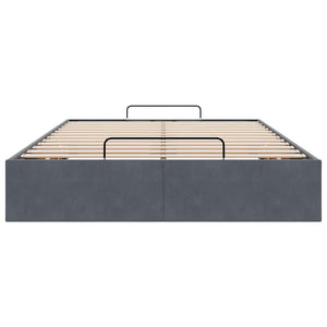 Ottoman Bett Dunkelgrau 120x190 cm Samt