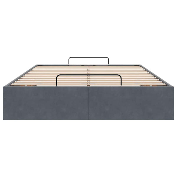 Ottoman Bett Dunkelgrau 120x190 cm Samt