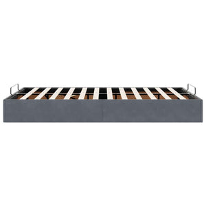 Ottoman Bett Dunkelgrau 120x190 cm Samt