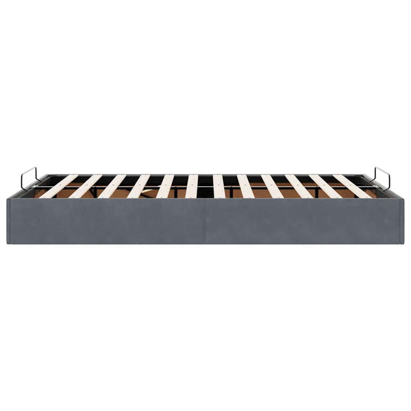 Ottoman Bett Dunkelgrau 120x190 cm Samt