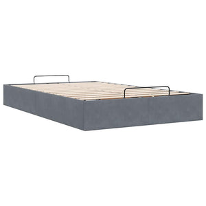 Ottoman Bett Dunkelgrau 120x190 cm Samt