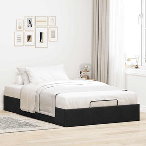 Ottoman Bett Schwarz Samt 120x190 cm