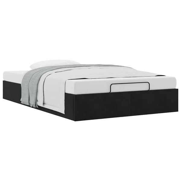 Ottoman Bett Schwarz Samt 120x190 cm