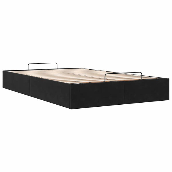 Ottoman Bett Schwarz Samt 120x190 cm