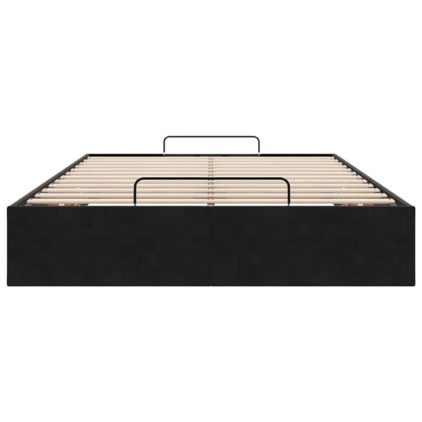 Ottoman Bett Schwarz Samt 120x190 cm
