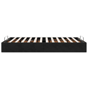 Ottoman Bett Schwarz Samt 120x190 cm