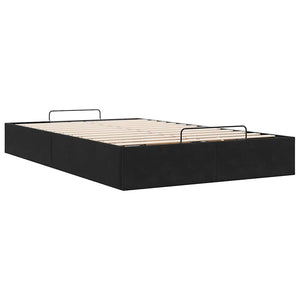 Ottoman Bett Schwarz Samt 120x190 cm