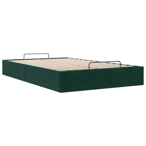 Ottoman Bett Dunkelgrün 120x190 cm Samt