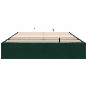 Ottoman Bett Dunkelgrün 120x190 cm Samt