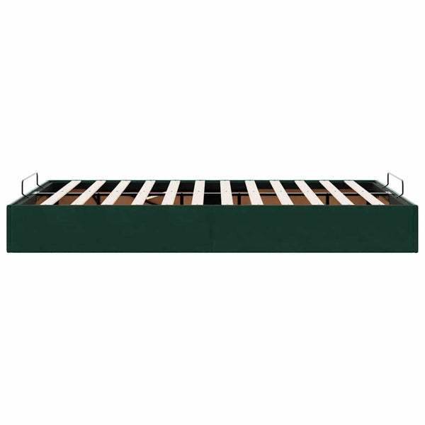 Ottoman Bett Dunkelgrün 120x190 cm Samt