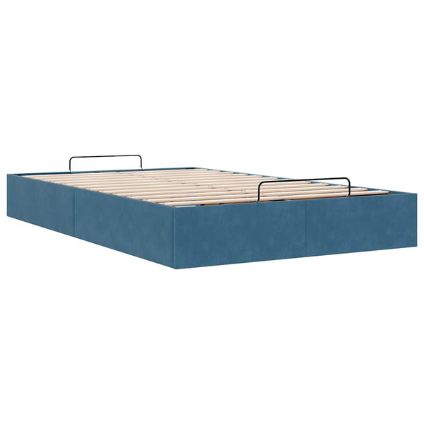 Ottoman Bett Dunkelblau 120x190 cm Samt