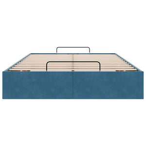 Ottoman Bett Dunkelblau 120x190 cm Samt