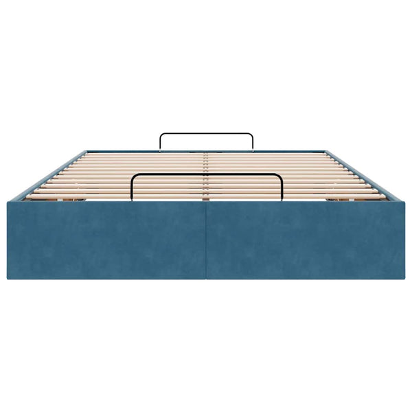 Ottoman Bett Dunkelblau 120x190 cm Samt