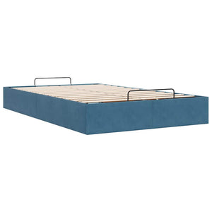 Ottoman Bett Dunkelblau 120x190 cm Samt
