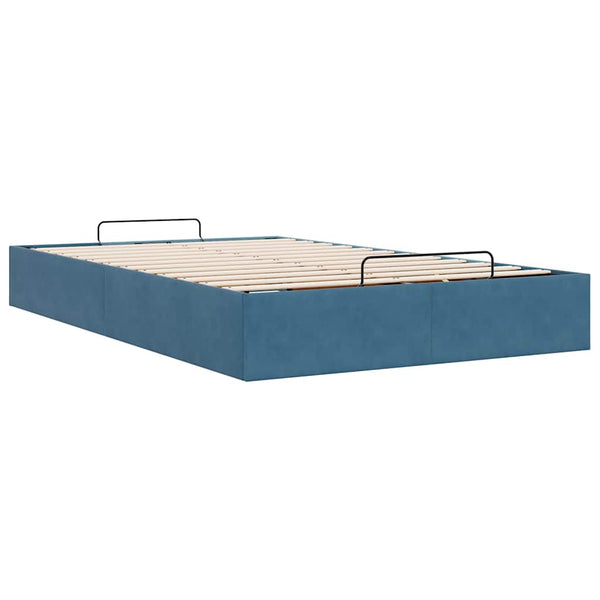 Ottoman Bett Dunkelblau 120x190 cm Samt