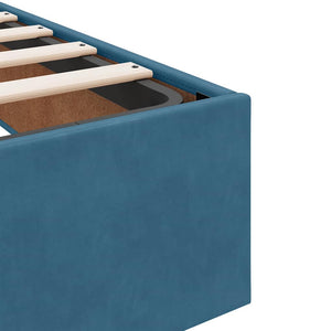 Ottoman Bett Dunkelblau 120x190 cm Samt