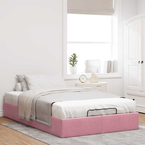 Ottoman Bett Rosa 120x190 cm Samt