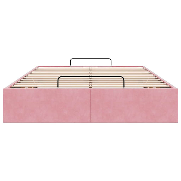 Ottoman Bett Rosa 120x190 cm Samt