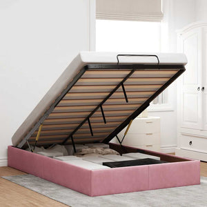 Ottoman Bett Rosa 120x190 cm Samt