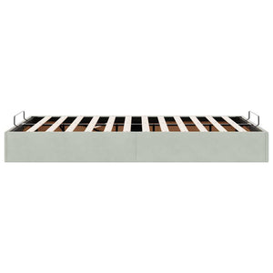 Ottoman Bett 120x200 cm Hellgrau Samt