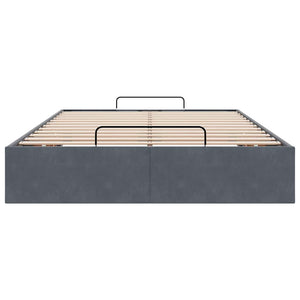 Ottoman Bett 120x200 cm Dunkelgrau Samt