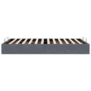Ottoman Bett 120x200 cm Dunkelgrau Samt