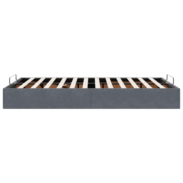 Ottoman Bett 120x200 cm Dunkelgrau Samt