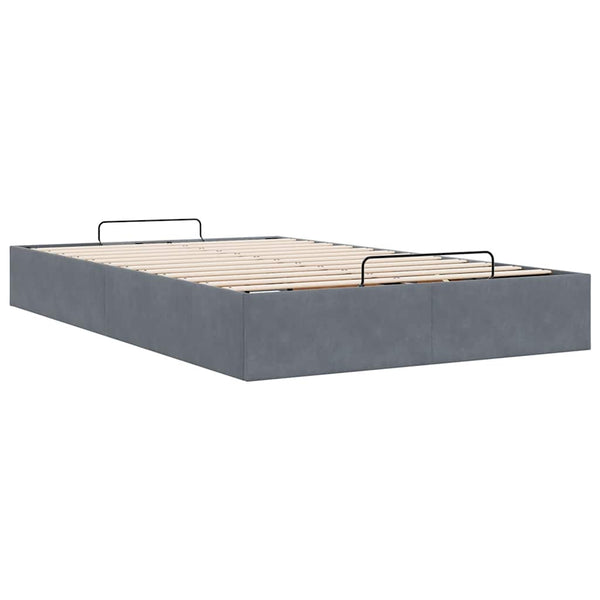 Ottoman Bett 120x200 cm Dunkelgrau Samt