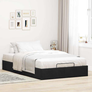 Ottoman Bett 120x200 cm Samt Schwarz