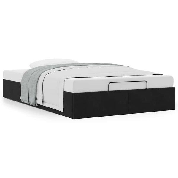 Ottoman Bett 120x200 cm Samt Schwarz