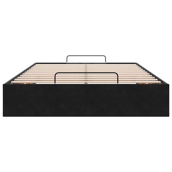 Ottoman Bett 120x200 cm Samt Schwarz