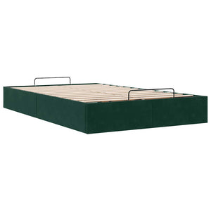 Ottoman Bett 120x200 cm Dunkelgrün Samt