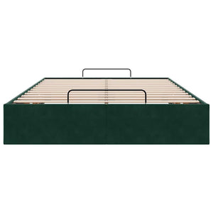 Ottoman Bett 120x200 cm Dunkelgrün Samt