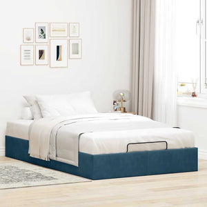 Ottoman Bett Dunkelblau 120x200 cm Samt