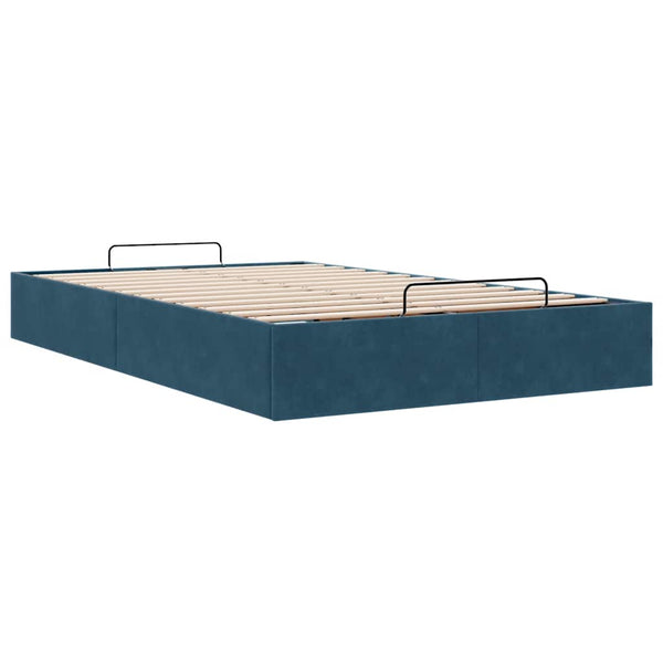 Ottoman Bett Dunkelblau 120x200 cm Samt