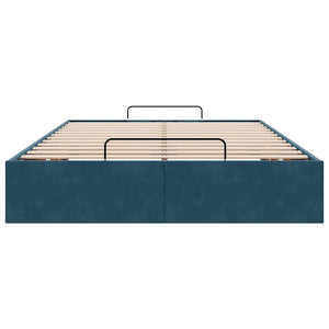Ottoman Bett Dunkelblau 120x200 cm Samt