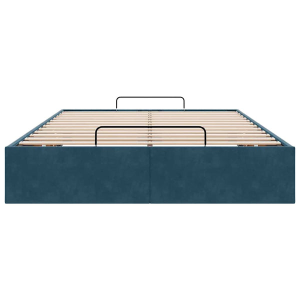 Ottoman Bett Dunkelblau 120x200 cm Samt