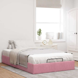 Ottoman Bett Rosa 120x200 cm Samt