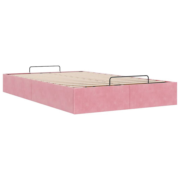 Ottoman Bett Rosa 120x200 cm Samt
