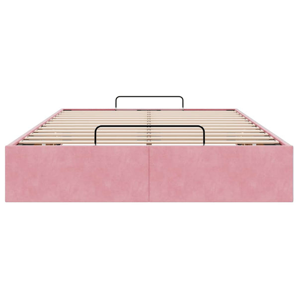 Ottoman Bett Rosa 120x200 cm Samt