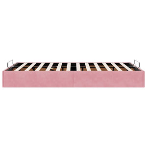 Ottoman Bett Rosa 120x200 cm Samt