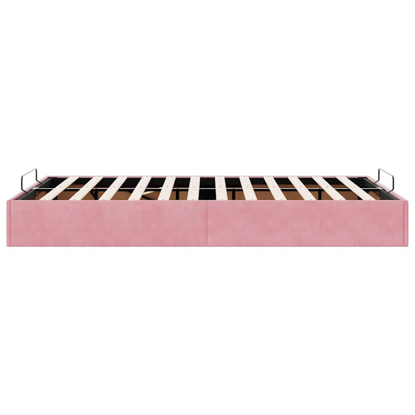 Ottoman Bett Rosa 120x200 cm Samt