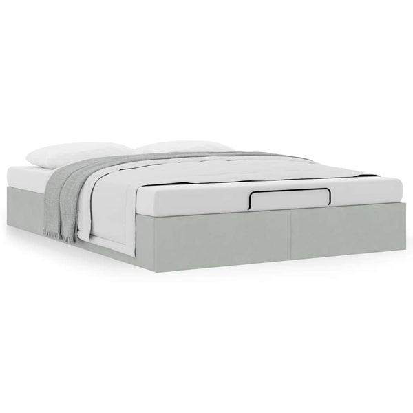 vidaXL Lit ottoman sans matelas Gris clair 140x190 cm Velours