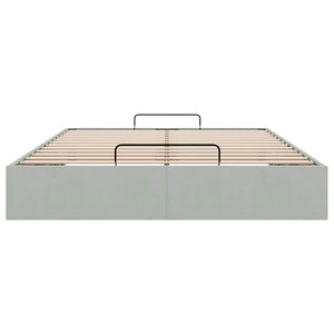 vidaXL Lit ottoman sans matelas Gris clair 140x190 cm Velours